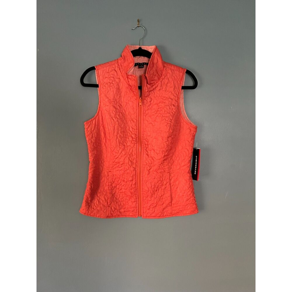 NWT Tribal reversable quilted tangerine vest with front pockets size small